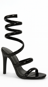 Cavarelli Coiled Sandal Heels - Black